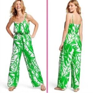Lilly Pulitzer for Target Green and White Tropical Print Jumper Size Large